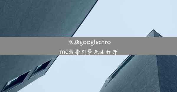 电脑googlechrome搜索引擎无法打开