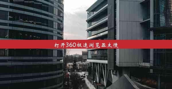 打开360极速浏览器太慢