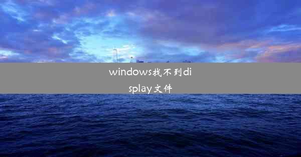 windows找不到display文件