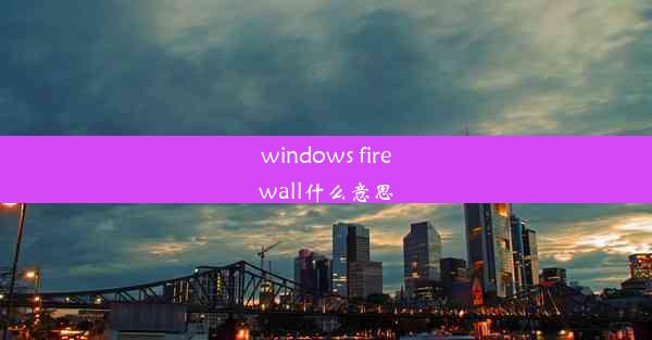 windows firewall什么意思