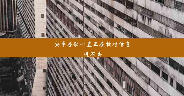 安卓谷歌一直正在核对信息进不去