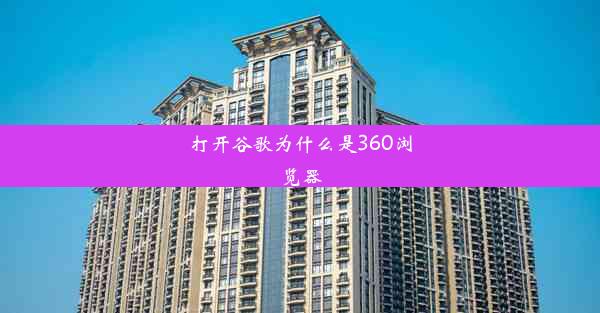 打开谷歌为什么是360浏览器