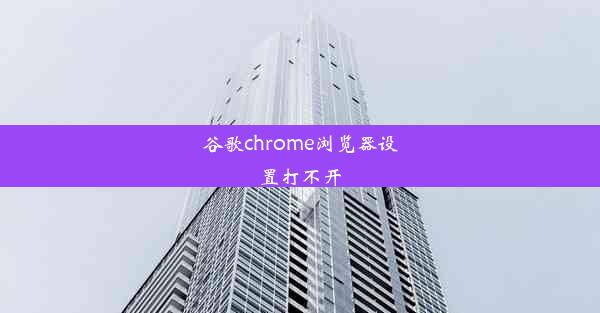 谷歌chrome浏览器设置打不开