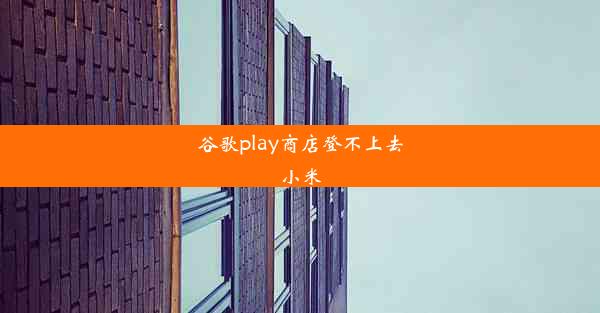 谷歌play商店登不上去小米