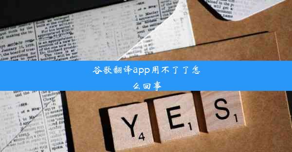 谷歌翻译app用不了了怎么回事