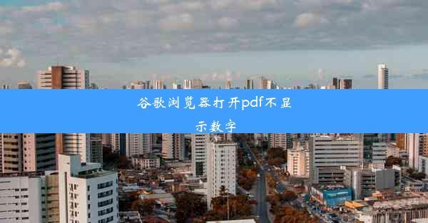 谷歌浏览器打开pdf不显示数字