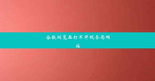 谷歌浏览器打不开税务局网站