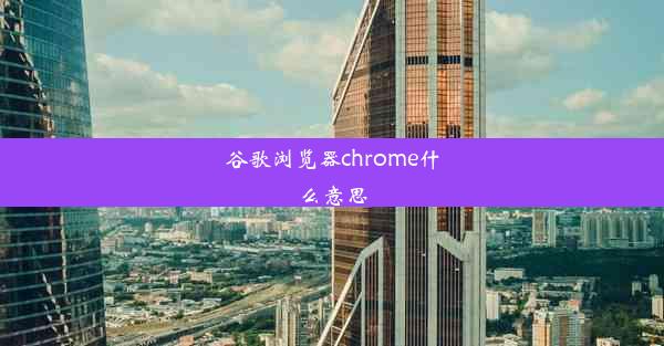 谷歌浏览器chrome什么意思