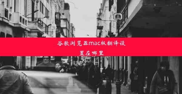 谷歌浏览器mac版翻译设置在哪里